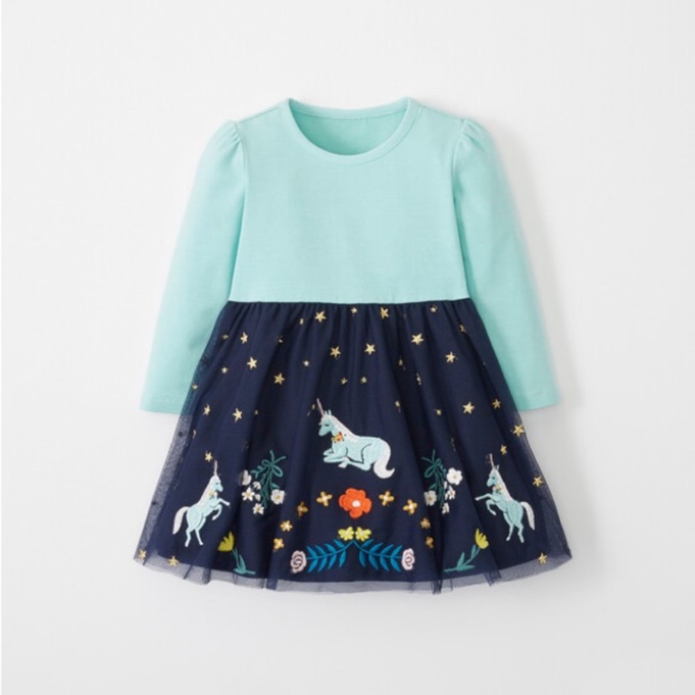 Hanna Andersson Tulle Embroidered Dress 12-18 months